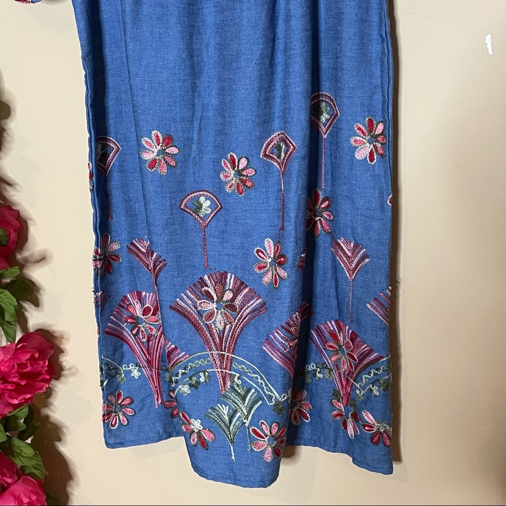Hayden Girl Floral Embroidered Chambray Dress - Picture 15 of 16